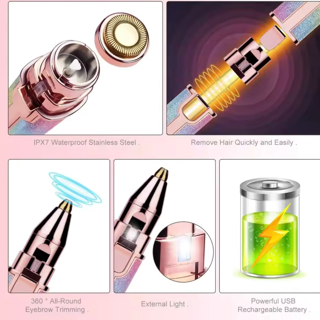 Flawless Multifunctional Rechargeable Trimmer for Girls.