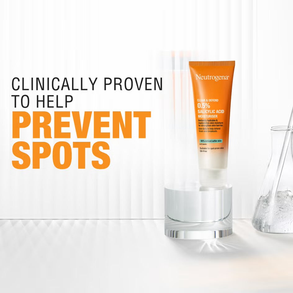Neutrogena Clear & Defend Oil-Free Moisturiser (50ml) โ With 0.5% Salicylic Acid