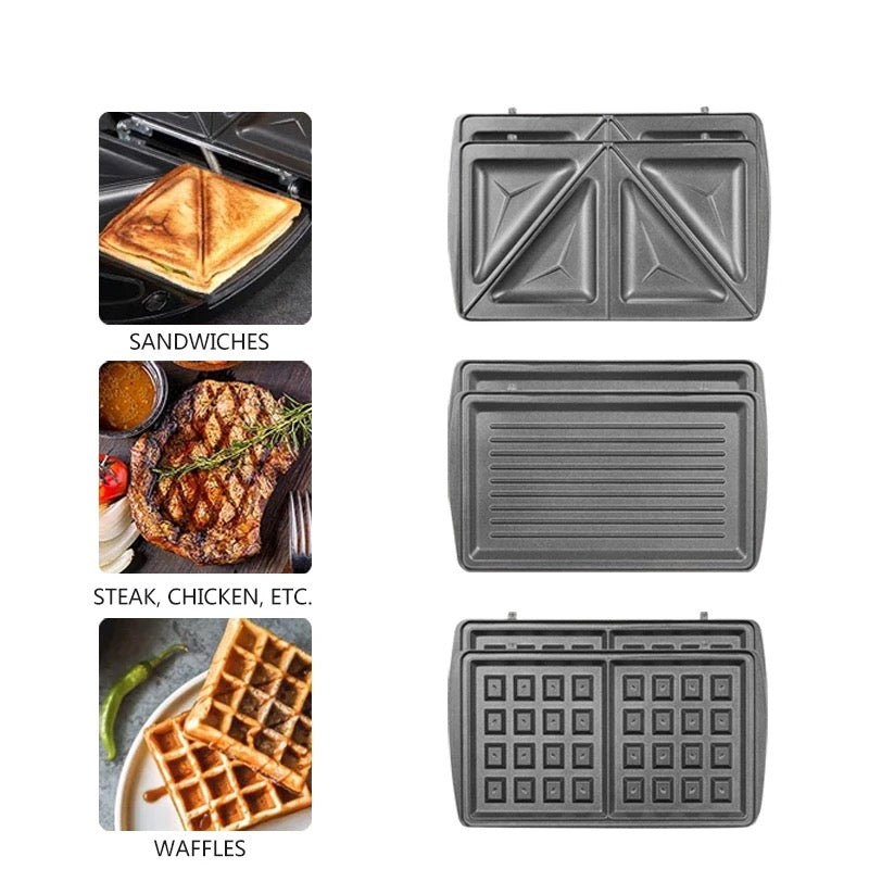 3-in-1 Snacks Maker โ Subway, Steak & Waffles Maker