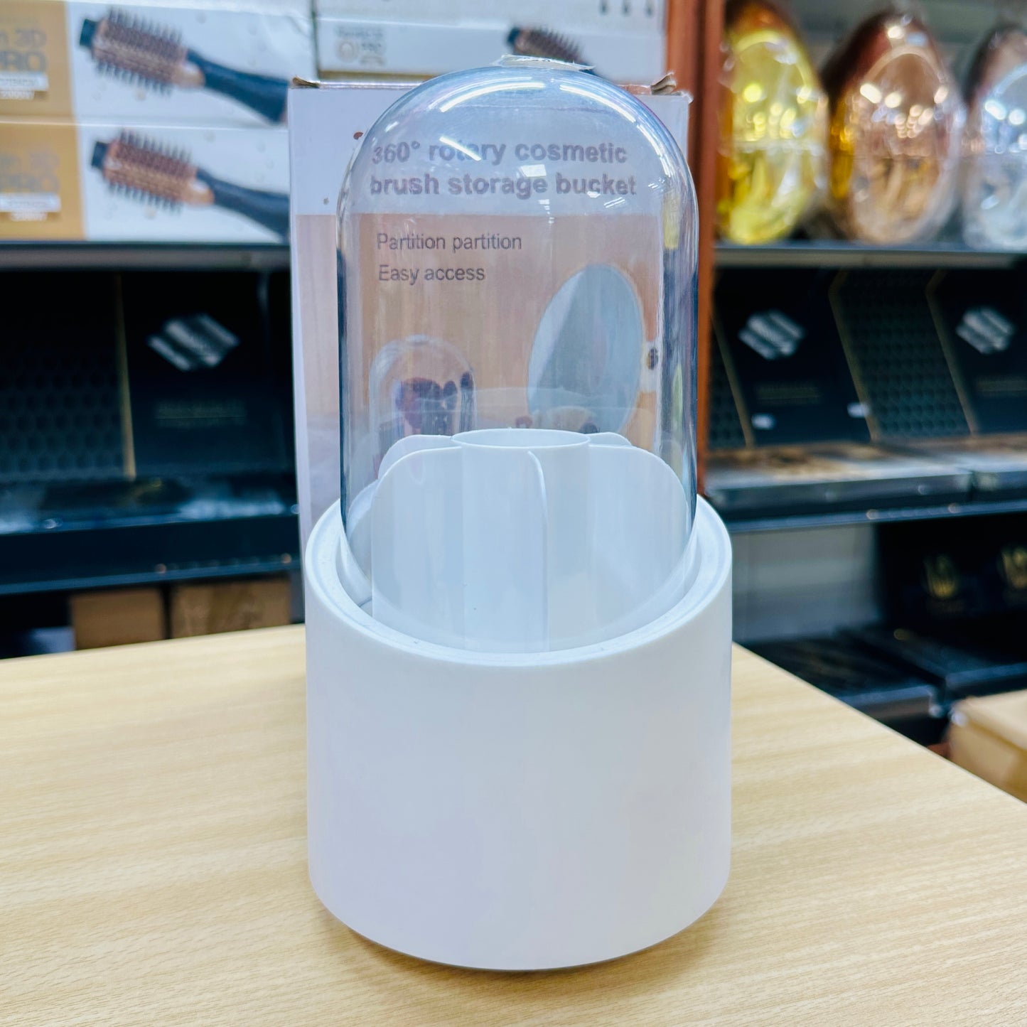 Velora 360ยฐ Rotating Makeup Brush Holder With Lid
