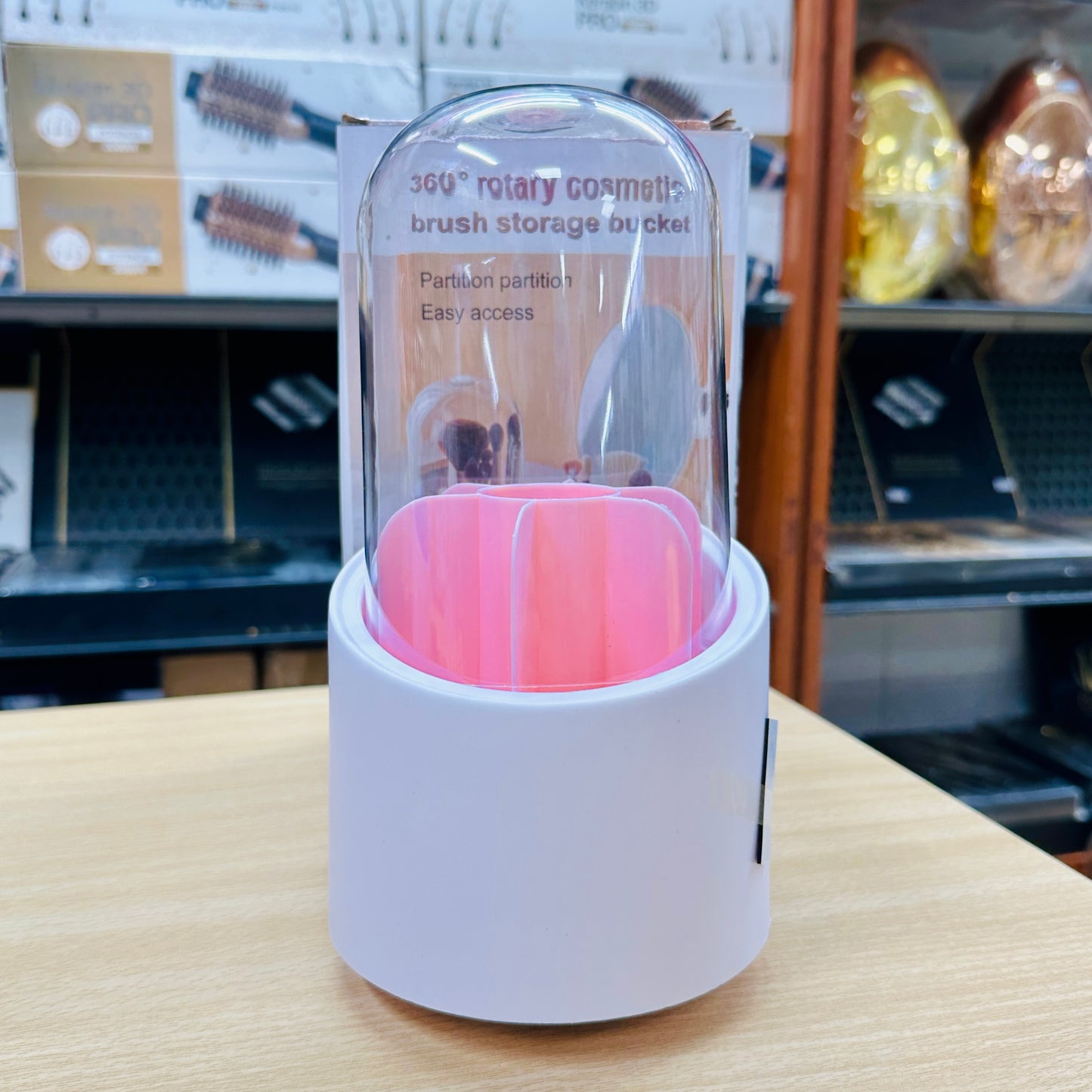 Velora 360ยฐ Rotating Makeup Brush Holder With Lid