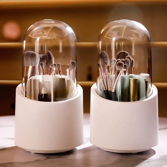 Velora 360ยฐ Rotating Makeup Brush Holder With Lid