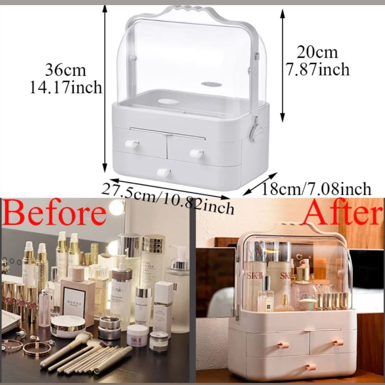 Cosmetics & skin Care Organizers- Model LD288. Big Size Cosmetics Box