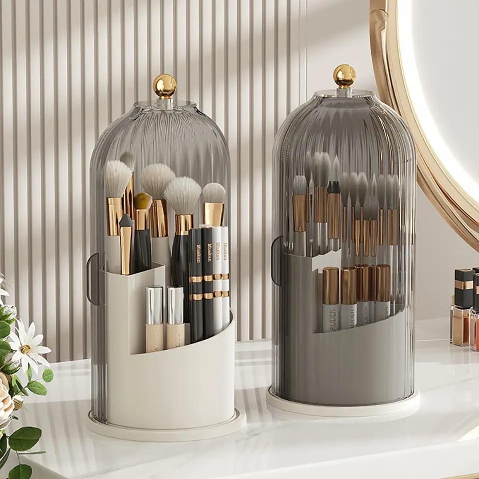 Makeup Brush Case with Sliding Door- 100% Dustproof Brush Holder.