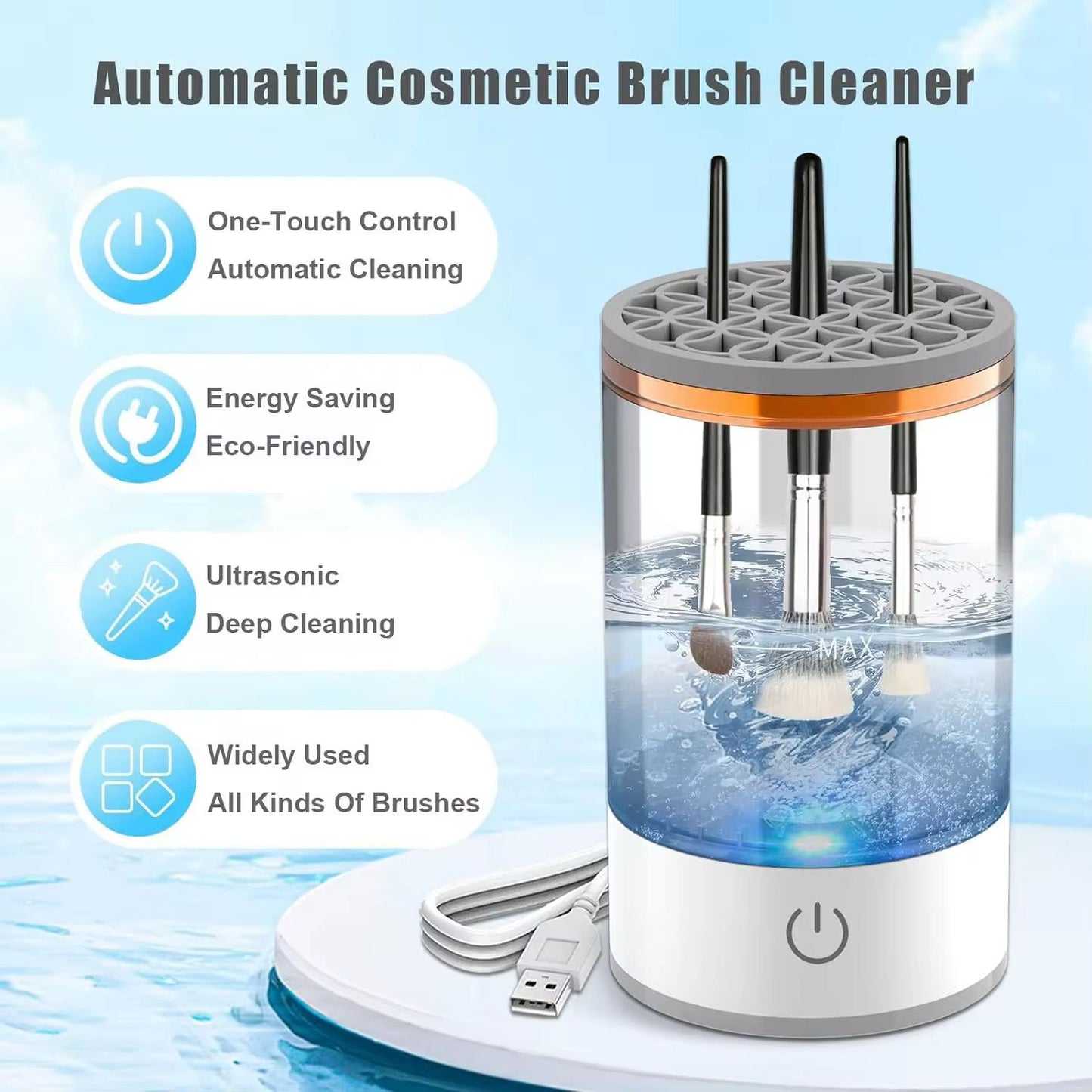 Makeup Brush Cleaning Tool-Electric Easy makeup brush Cleaning Solution