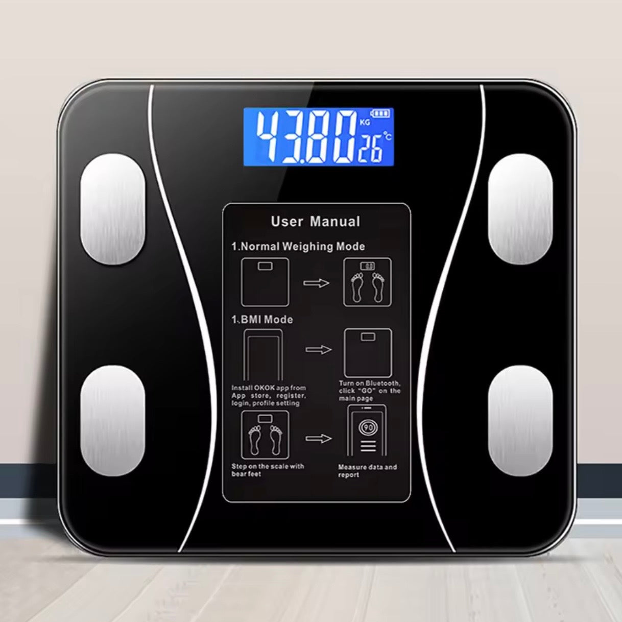 Smart Intelligent weight scale-wireless connection, with LCD display