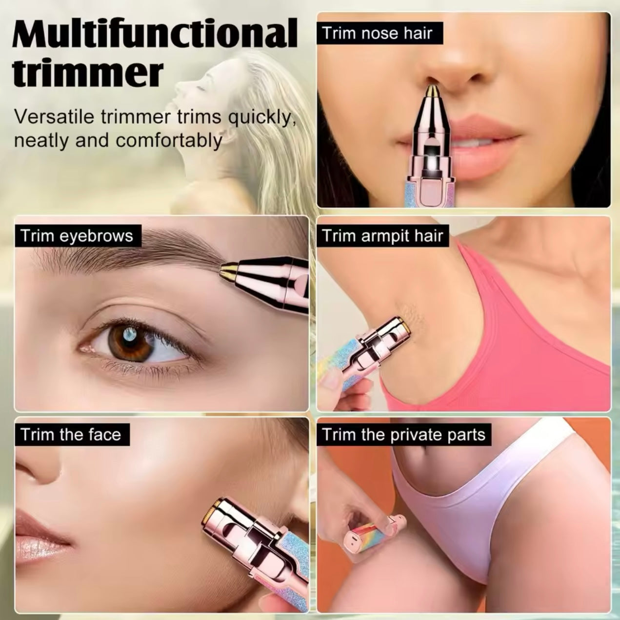 Flawless Multifunctional Rechargeable Trimmer for Girls.