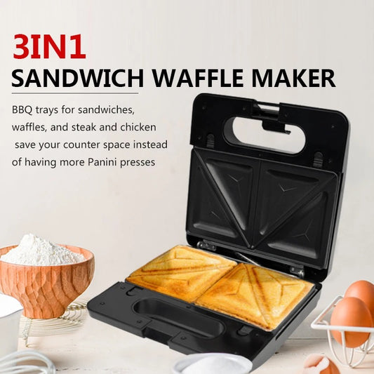 3-in-1 Snacks Maker – Subway, Steak & Waffles Maker