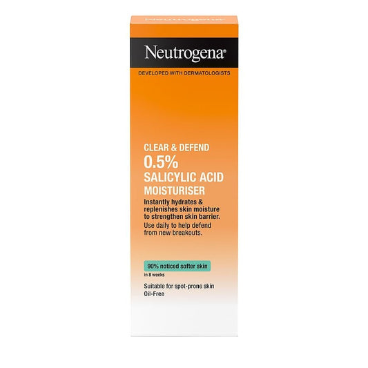Neutrogena Clear & Defend Oil-Free Moisturiser (50ml) – With 0.5% Salicylic Acid