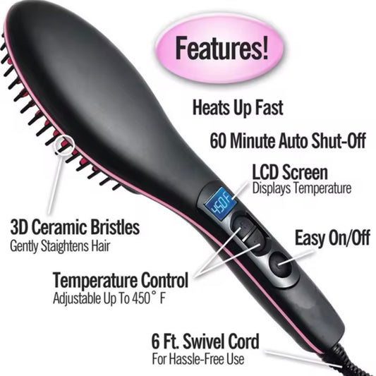 Electric Heating Professional Comb-Electric Hair Brush Straightener
