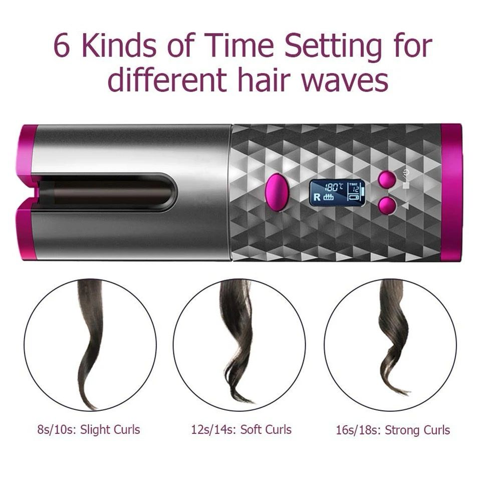 Auto Curler For Perfect Hair Styling with Rechargeable Feature.
