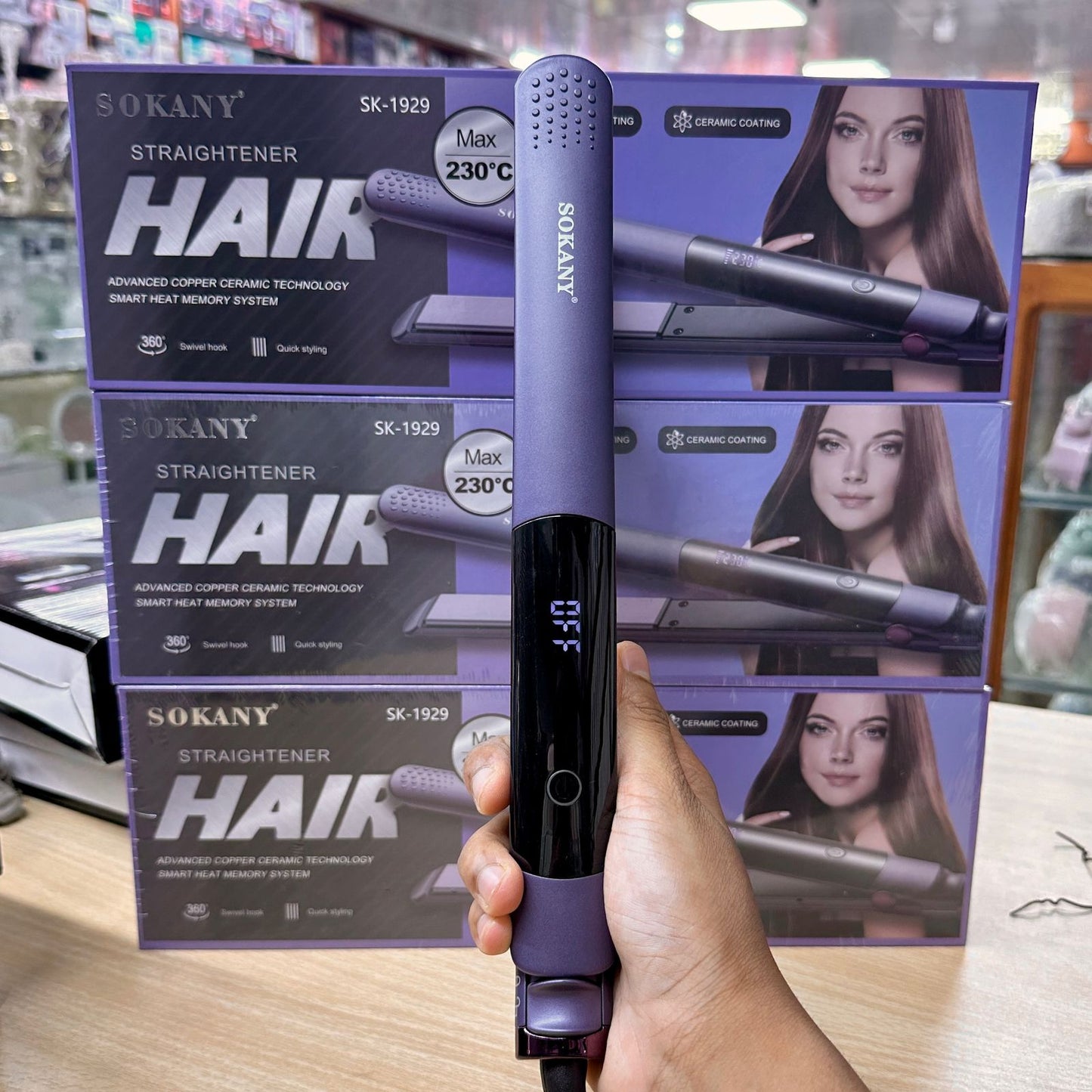 Hair Straightener with Advanced Copper Ceramic Tech.-Sokany brand