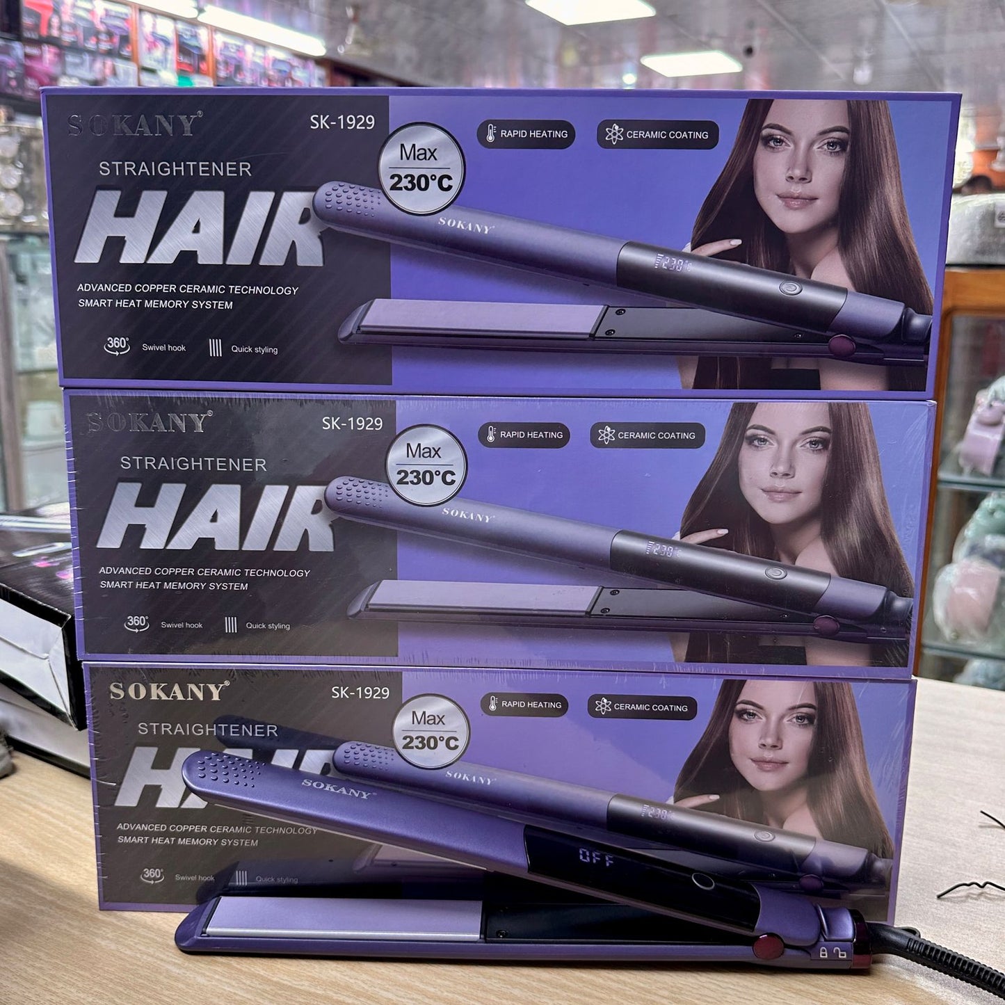 Hair Straightener with Advanced Copper Ceramic Tech.-Sokany brand